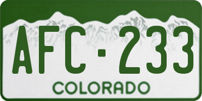 CO license plate AFC233