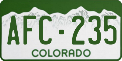 CO license plate AFC235