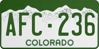 CO license plate AFC236