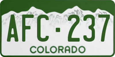 CO license plate AFC237