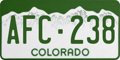 CO license plate AFC238