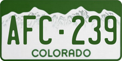 CO license plate AFC239