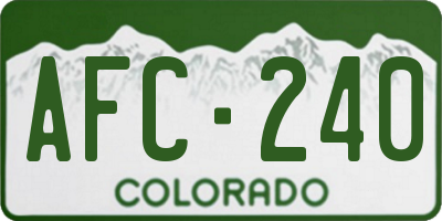 CO license plate AFC240