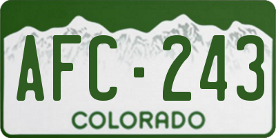 CO license plate AFC243