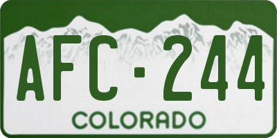 CO license plate AFC244