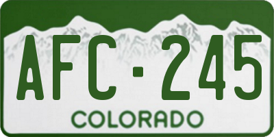 CO license plate AFC245