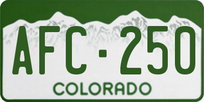 CO license plate AFC250