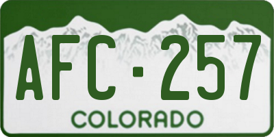 CO license plate AFC257