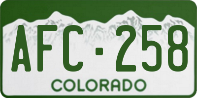 CO license plate AFC258