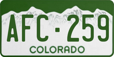 CO license plate AFC259