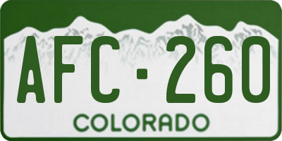 CO license plate AFC260
