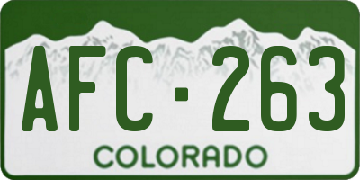 CO license plate AFC263