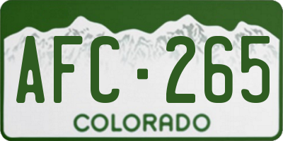 CO license plate AFC265