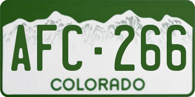CO license plate AFC266