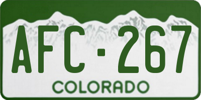 CO license plate AFC267