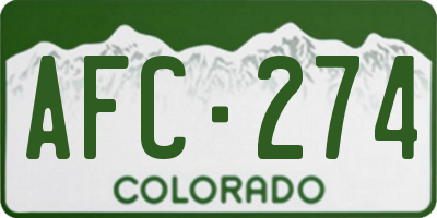 CO license plate AFC274