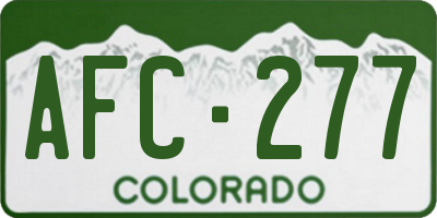 CO license plate AFC277
