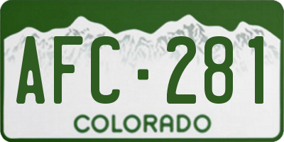 CO license plate AFC281