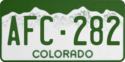 CO license plate AFC282