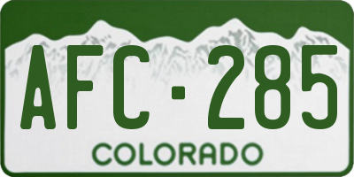 CO license plate AFC285