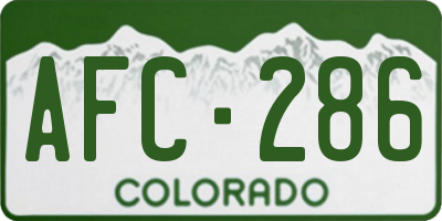 CO license plate AFC286