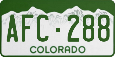CO license plate AFC288
