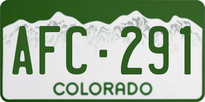 CO license plate AFC291