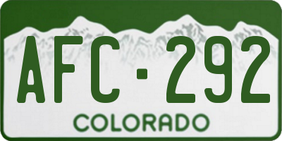 CO license plate AFC292