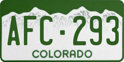 CO license plate AFC293