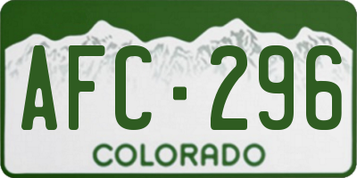 CO license plate AFC296