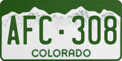 CO license plate AFC308