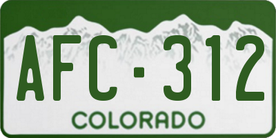 CO license plate AFC312