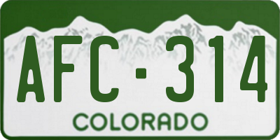 CO license plate AFC314