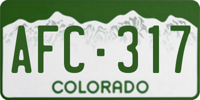CO license plate AFC317