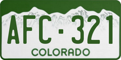 CO license plate AFC321