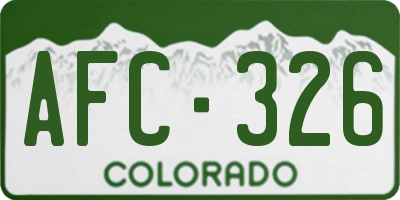 CO license plate AFC326