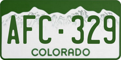 CO license plate AFC329