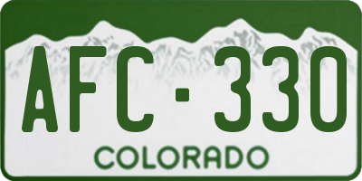 CO license plate AFC330