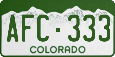 CO license plate AFC333