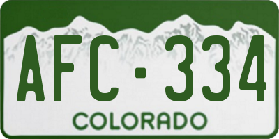 CO license plate AFC334