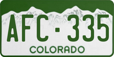 CO license plate AFC335