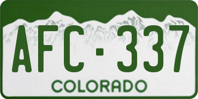 CO license plate AFC337