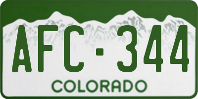CO license plate AFC344