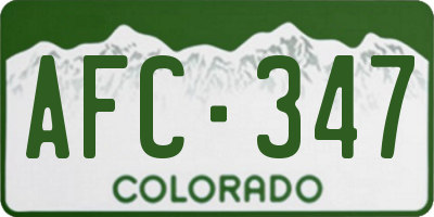 CO license plate AFC347