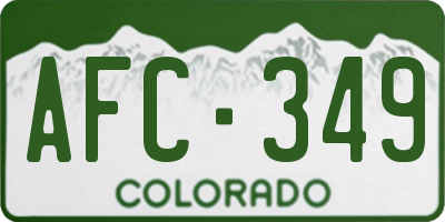 CO license plate AFC349