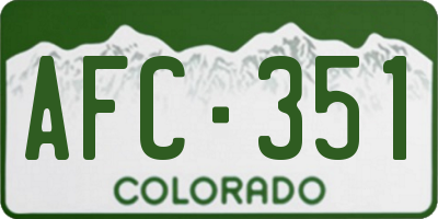 CO license plate AFC351