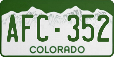 CO license plate AFC352