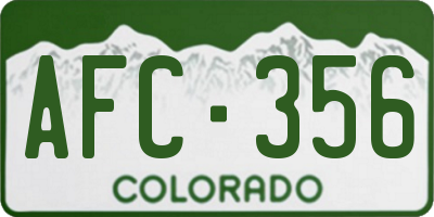 CO license plate AFC356