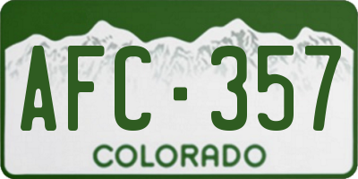 CO license plate AFC357