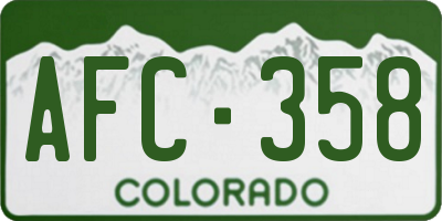 CO license plate AFC358